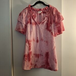 Cynthia Rowley Women's Pink Tie Dye Blouse